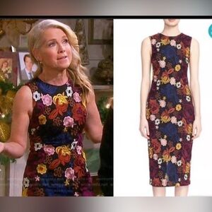 Alice + Olivia Floral Embroidered Midi Dress - Multicolor